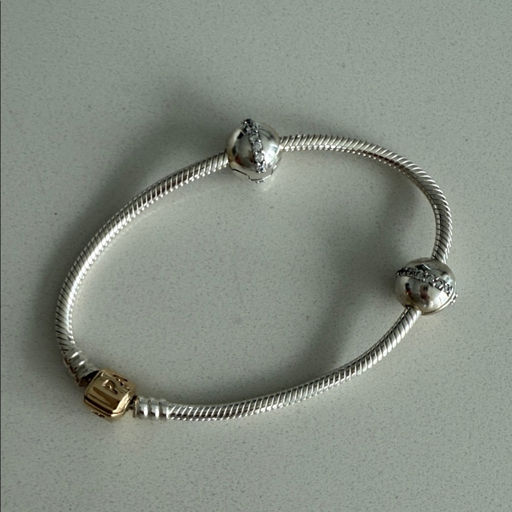 Pandora Silver Bracelet with Rhinestone Accents - Picture 5 of 6